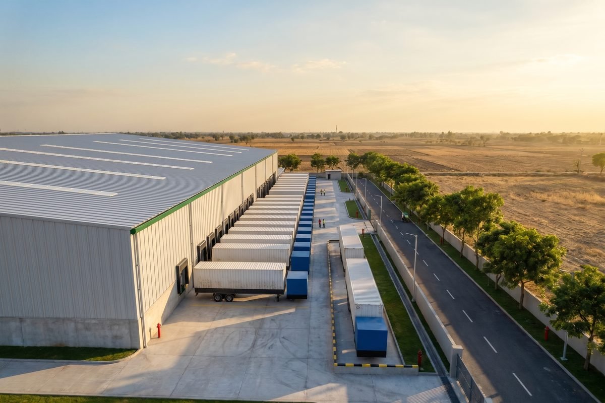 Loading docks and truck court of the planned warehouse